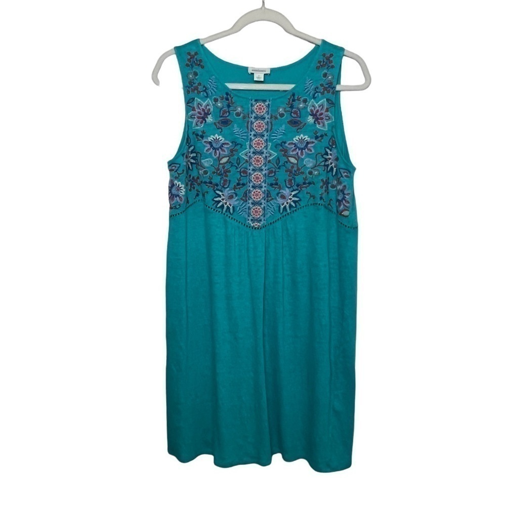Sundance Sintra Dream 100% Linen Sleeveless Embroidered Dress